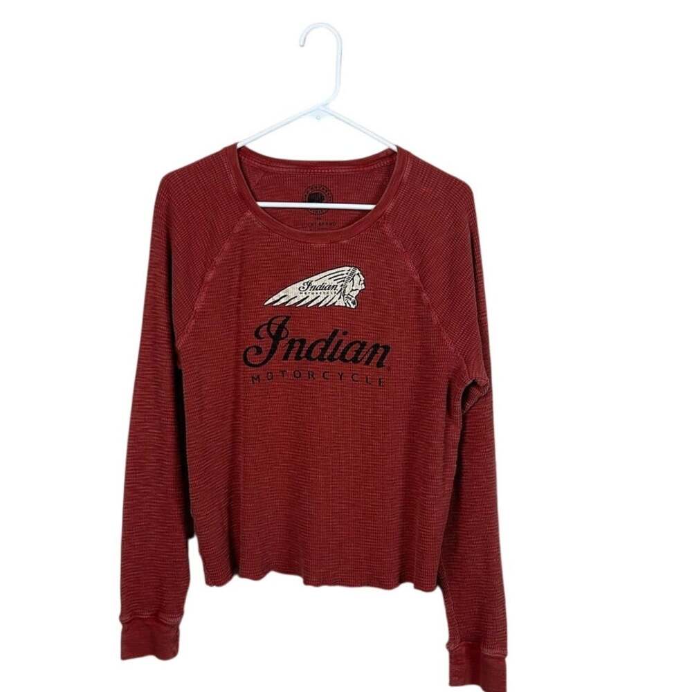 Lucky Brand Graphic Motorcycle Red Thermal size L